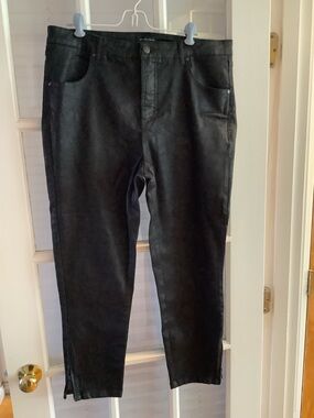 Universal Standard Black Shiny zip ankle Jeans sz 14